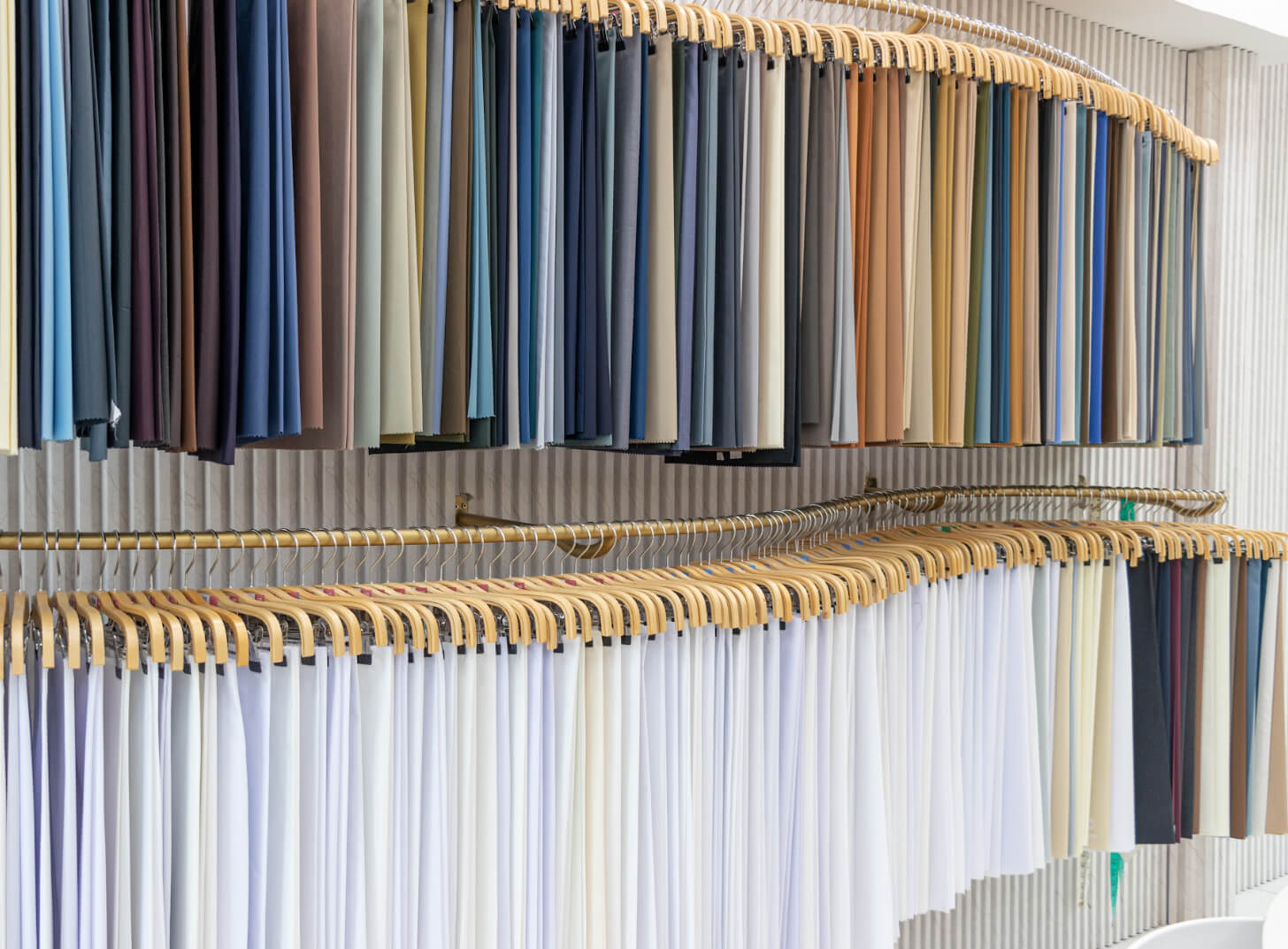 Premium thobe fabrics in various colors and textures