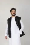 C-OT-074- Farwa Prince Waistcoat- Black-1