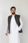 C-OT-074- Farwa Prince Waistcoat- Black-1