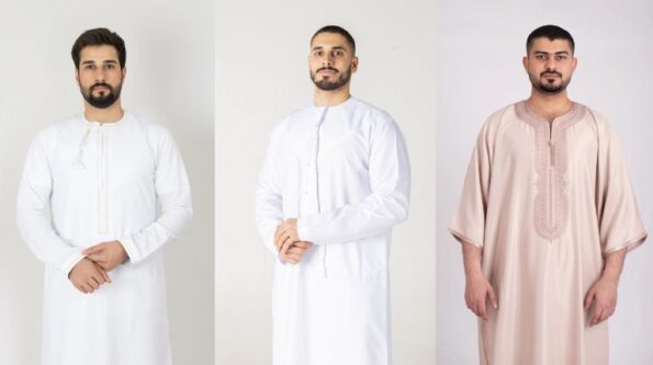 Moroccan ,Emirati and Omani thobe styles showing regional differences