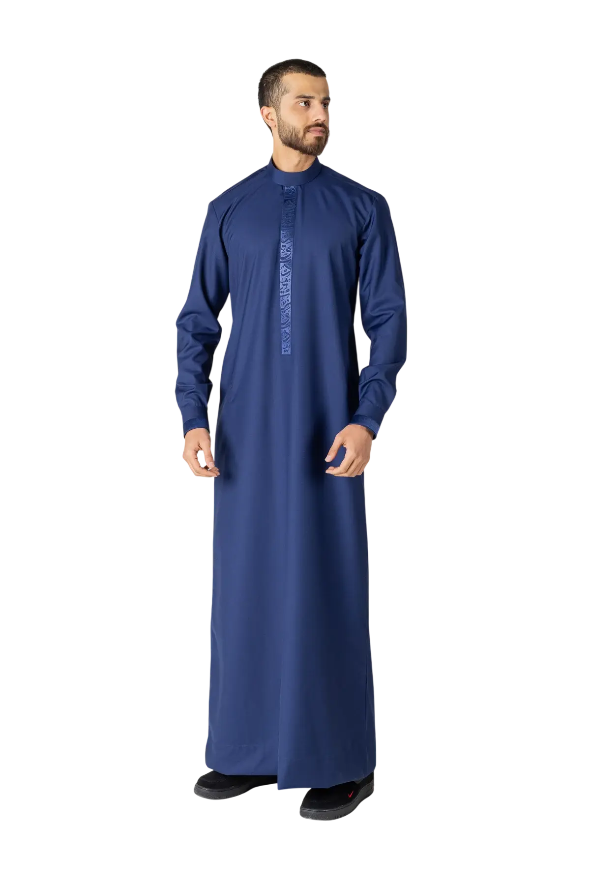 Splendor dark navy blue thobe full product view