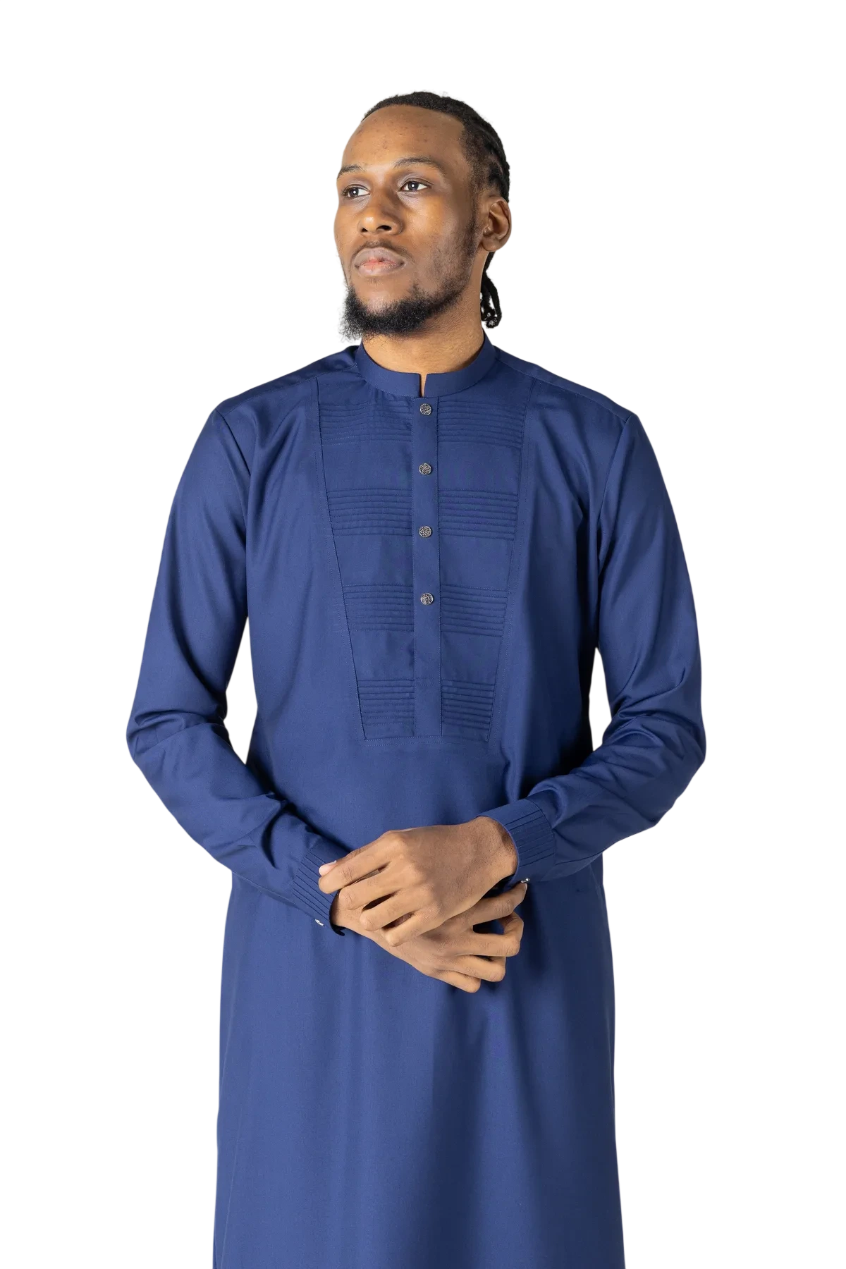 Palisade royal blue stitched thobe full product view