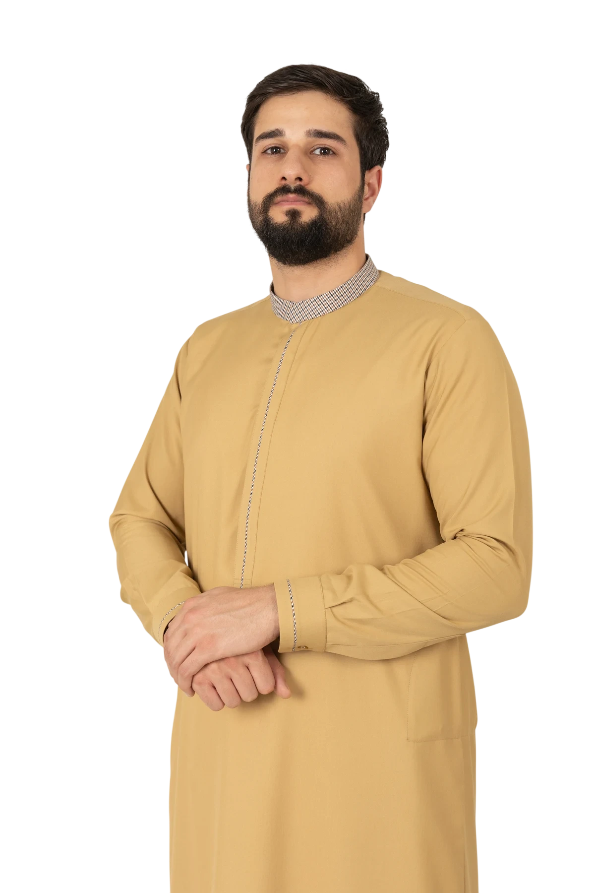Guard golden mustard thobe full product view